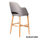 Sorbet Stool - Trojan Oak Legs/Taupe Woven Fabric