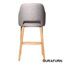 Sorbet Stool - Trojan Oak Legs/Taupe Woven Fabric