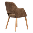 Sorbet Chair - Trojan Oak Legs/Mocha Premium Vinyl