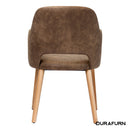 Sorbet Chair - Trojan Oak Legs/Mocha Premium Vinyl