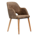 Sorbet Chair - Trojan Oak Legs/Mocha Premium Vinyl