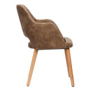 Sorbet Chair - Trojan Oak Legs/Mocha Premium Vinyl
