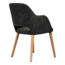 Sorbet Chair - Trojan Oak Legs/Charcoal Premium Vinyl