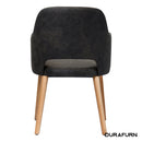 Sorbet Chair - Trojan Oak Legs/Charcoal Premium Vinyl