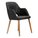 Sorbet Chair - Trojan Oak Legs/Charcoal Premium Vinyl