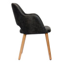 Sorbet Chair - Trojan Oak Legs/Charcoal Premium Vinyl