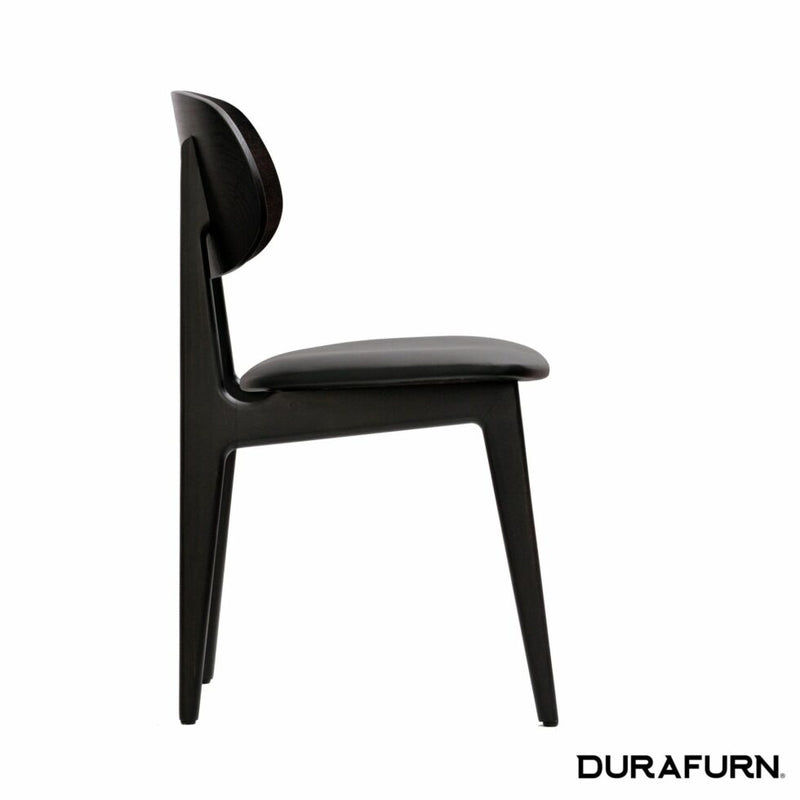 Ban Chair - Black Dolaro Vinyl Seat - Wenge H Frame