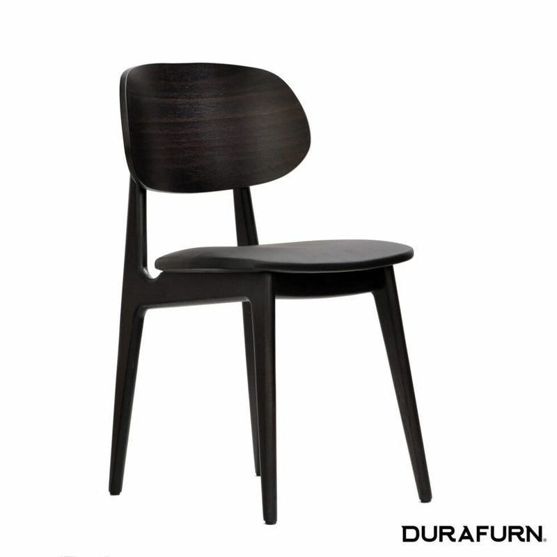 Ban Chair - Black Dolaro Vinyl Seat - Wenge H Frame