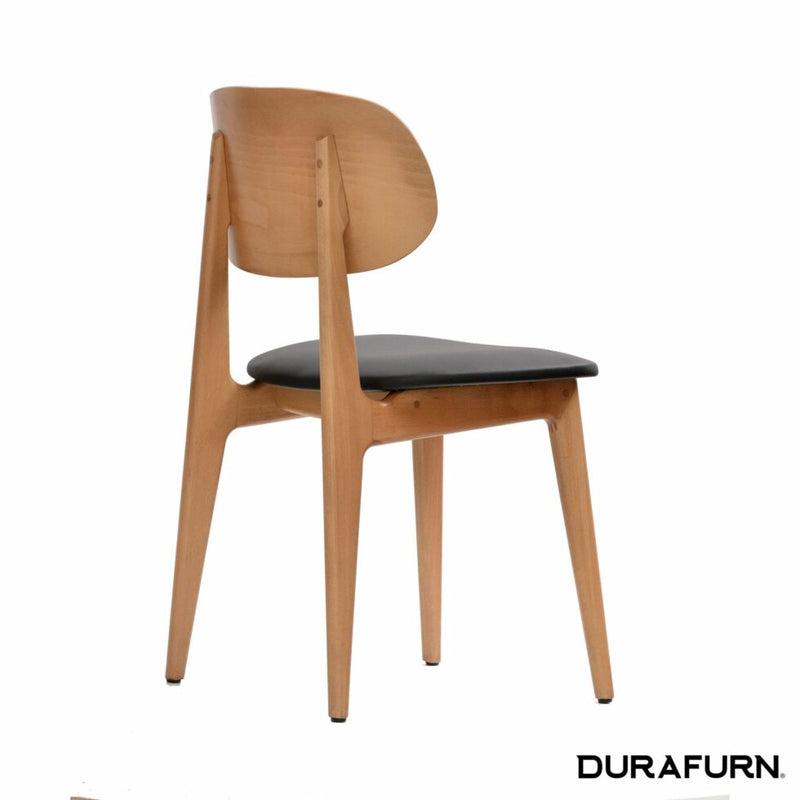 Ban Chair - Black Dolaro Vinyl Seat - Trojan Oak Frame