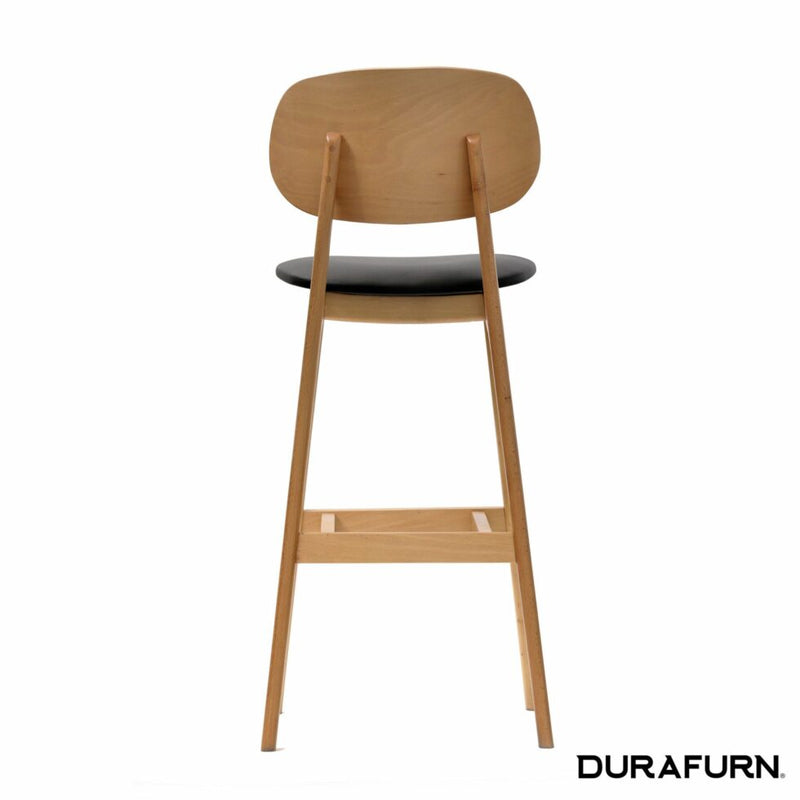 Ban Barstool - Black Dolaro Vinyl Seat - Trojan Oak Frame