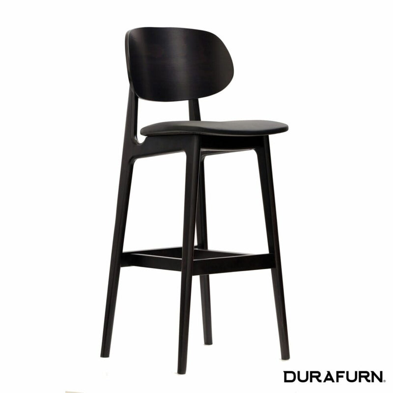 Ban Barstool - Black Dolaro Vinyl Seat - Wenge H Frame