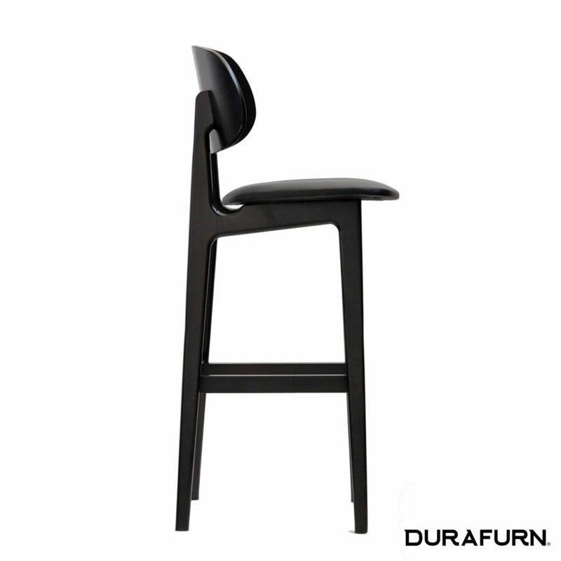 Ban Barstool - Black Dolaro Vinyl Seat - Wenge H Frame