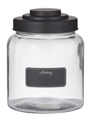 Glass Jar with Blackboard Label/Black Lid, 16X16X20.5cm/2.6L