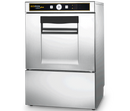 Hobart Ecomax Plus G415-D compact glasswasher in stainless steel with door closed, angled front view