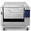 Hobart Precipan 100L electric tilting bratt pan on the optional mobile stand with castors, lid closed