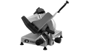 Hobart EDGE12 medium-duty gravity feed slicer with 305mm knife, angled product tray and meat grip handle