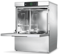 Hobart Profi FXC dishwasher with door open showing the empty stainless steel wash chamber, angled view