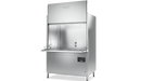 Hobart Profi UXT wide body utensil washer with door raised and an empty extra-wide wire rack on the loading shelf