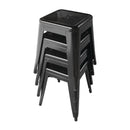 Bolero Black Steel Bistro Low Stool (Pack 4)