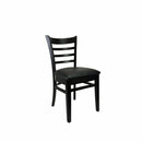 Florence Chair - Chocolate - Black Vinyl Seat