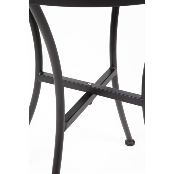 Black Steel Patterned Bistro Table 600mm Round