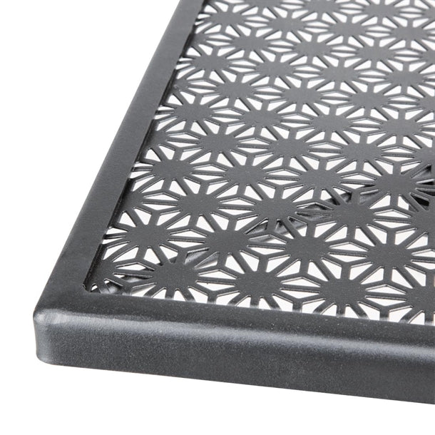 Bolero Black Steel Patterned Bistro Table 700mm Square