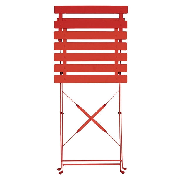Bolero Red Pavement Style Steel Folding Chairs (Pack 2)