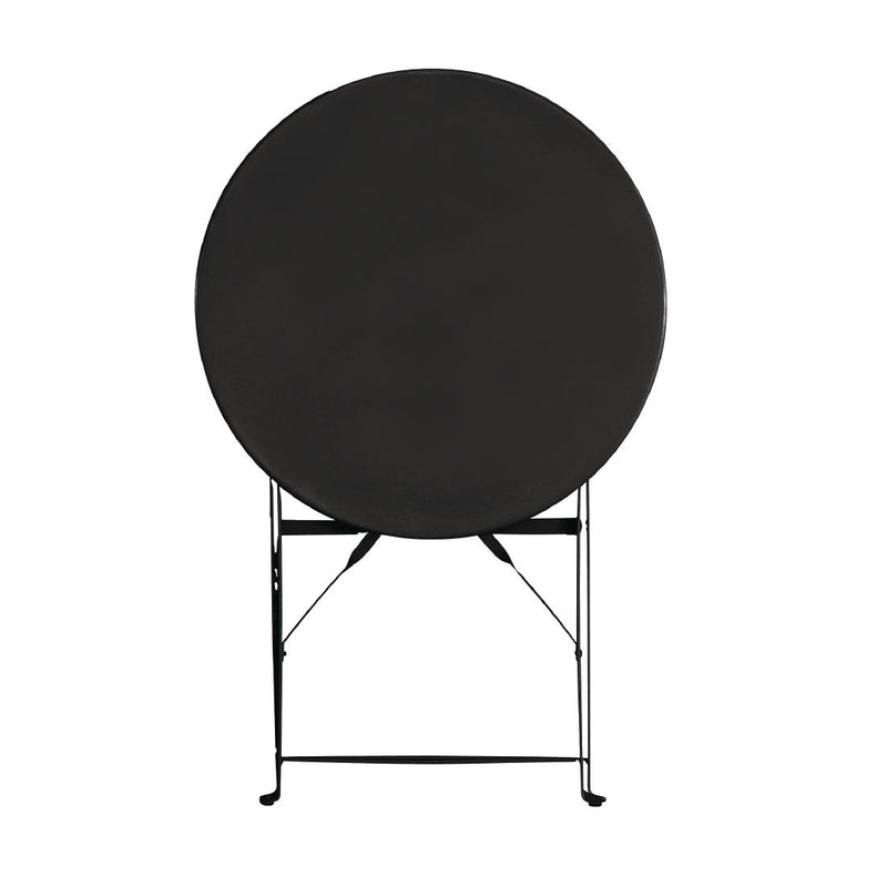 Bolero Black Pavement Style Steel Table 600mm Round