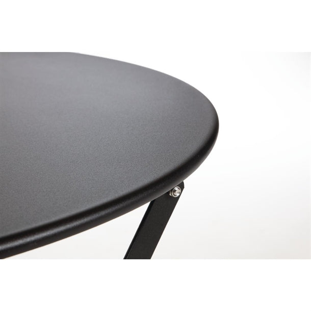 Bolero Black Pavement Style Steel Table 600mm Round