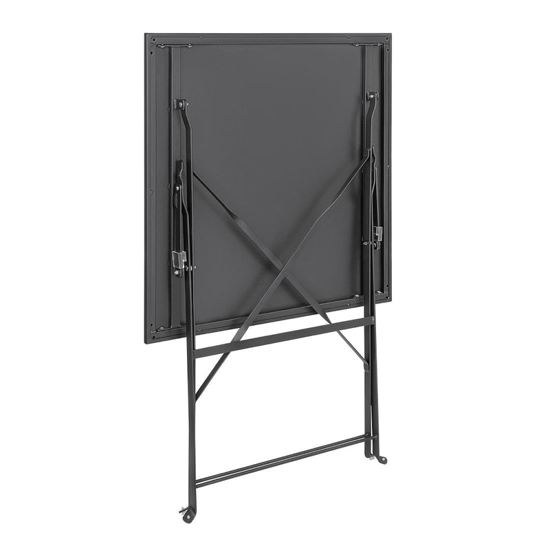 Bolero Black Pavement Style Steel Table Square - 600mm