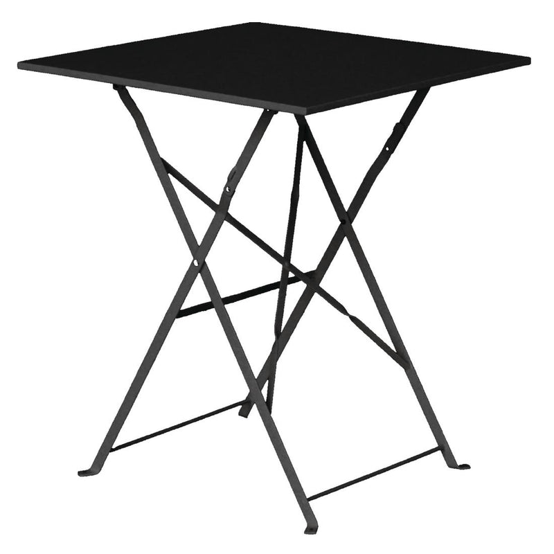 Bolero Black Pavement Style Steel Table Square - 600mm