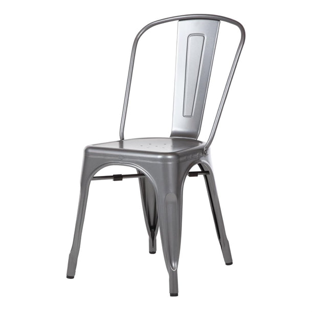 Bolero Gun Metal Grey Steel Bistro Side Chair (Pack 4)