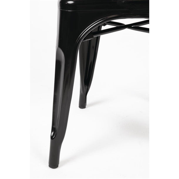 Bolero Black Steel Bistro Side Chair (Pack 4)