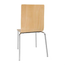 Bolero Square Back Side Chair Natural Finish (Pack 4)