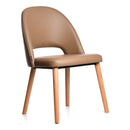 Semifreddo Chair - Trojan Oak Legs/Taupe Vinyl