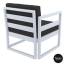 Mykonos Lounge Armchair - Silver Grey with Black Cushions