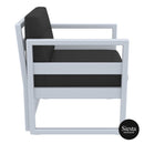 Mykonos Lounge Armchair - Silver Grey with Black Cushions