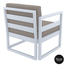 Mykonos Lounge Armchair - Silver Grey with Light Brown Cushions