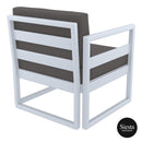 Mykonos Lounge Armchair - Silver Grey with Dark Grey Cushions