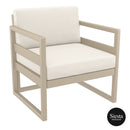 Mykonos Lounge Armchair - Taupe with Beige Cushions