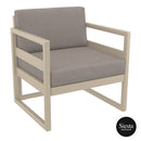 Mykonos Lounge Armchair - Taupe with Light Brown Cushions