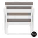 Mykonos Lounge Armchair - White with Light Brown Cushions