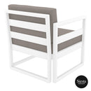 Mykonos Lounge Armchair - White with Light Brown Cushions