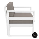 Mykonos Lounge Armchair - White with Light Brown Cushions