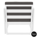 Mykonos Lounge Armchair - White with Dark Grey Cushions