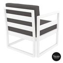 Mykonos Lounge Armchair - White with Dark Grey Cushions