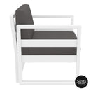Mykonos Lounge Armchair - White with Dark Grey Cushions