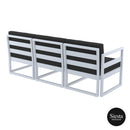Mykonos Lounge Sofa XL - Silver Grey with Black Cushions