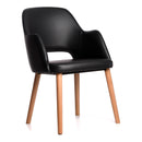 Sorbet Arm Chair- Trojan Oak Legs/Black Vinyl