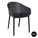 Vegas Medium Table/Sky Chair 6 Seat Package - Black
